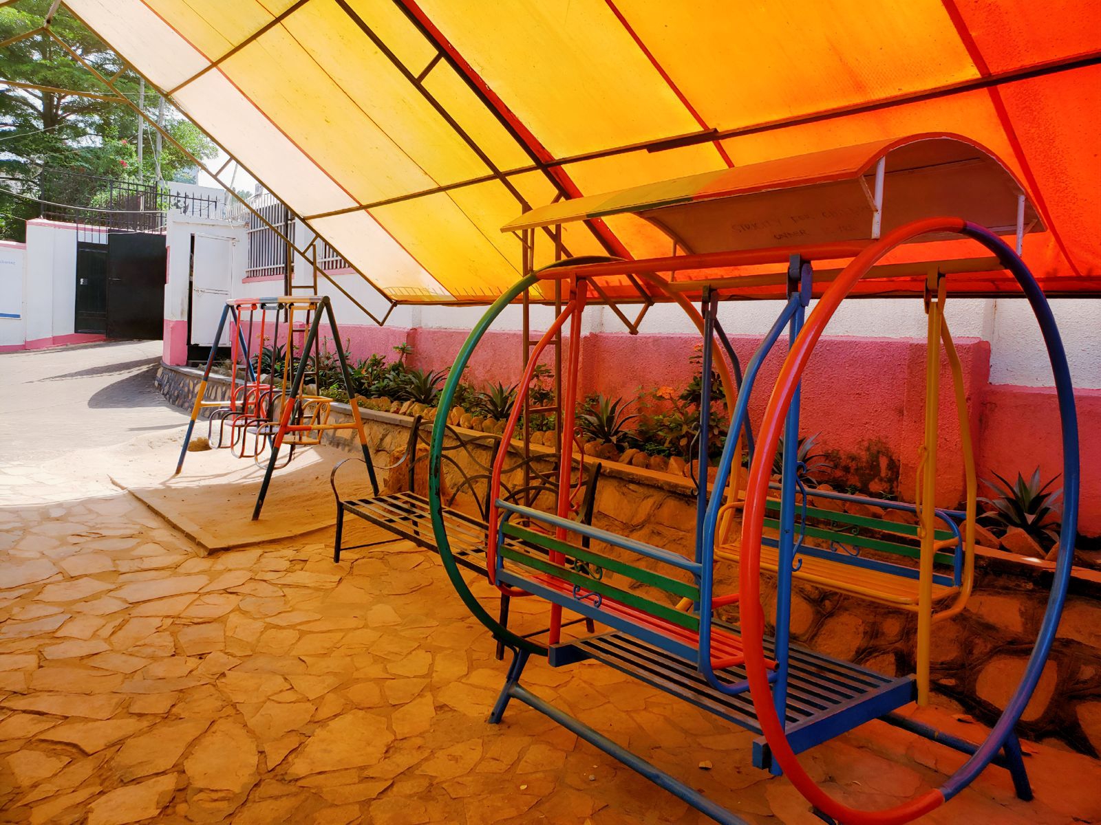 Children's Outdoor Play Area with Swings